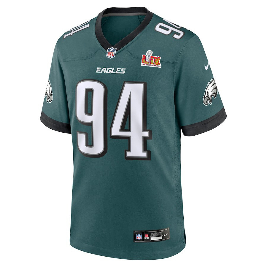 Byron Young #94 Philadelphia Eagles Super Bowl LIX Midnight Green NFL Jersey Men's