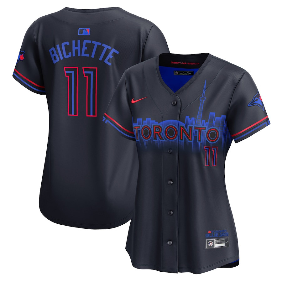 Bo Bichette 11 Toronto Blue Jays 2024 City Connect Limited Navy MLB Jersey Women's