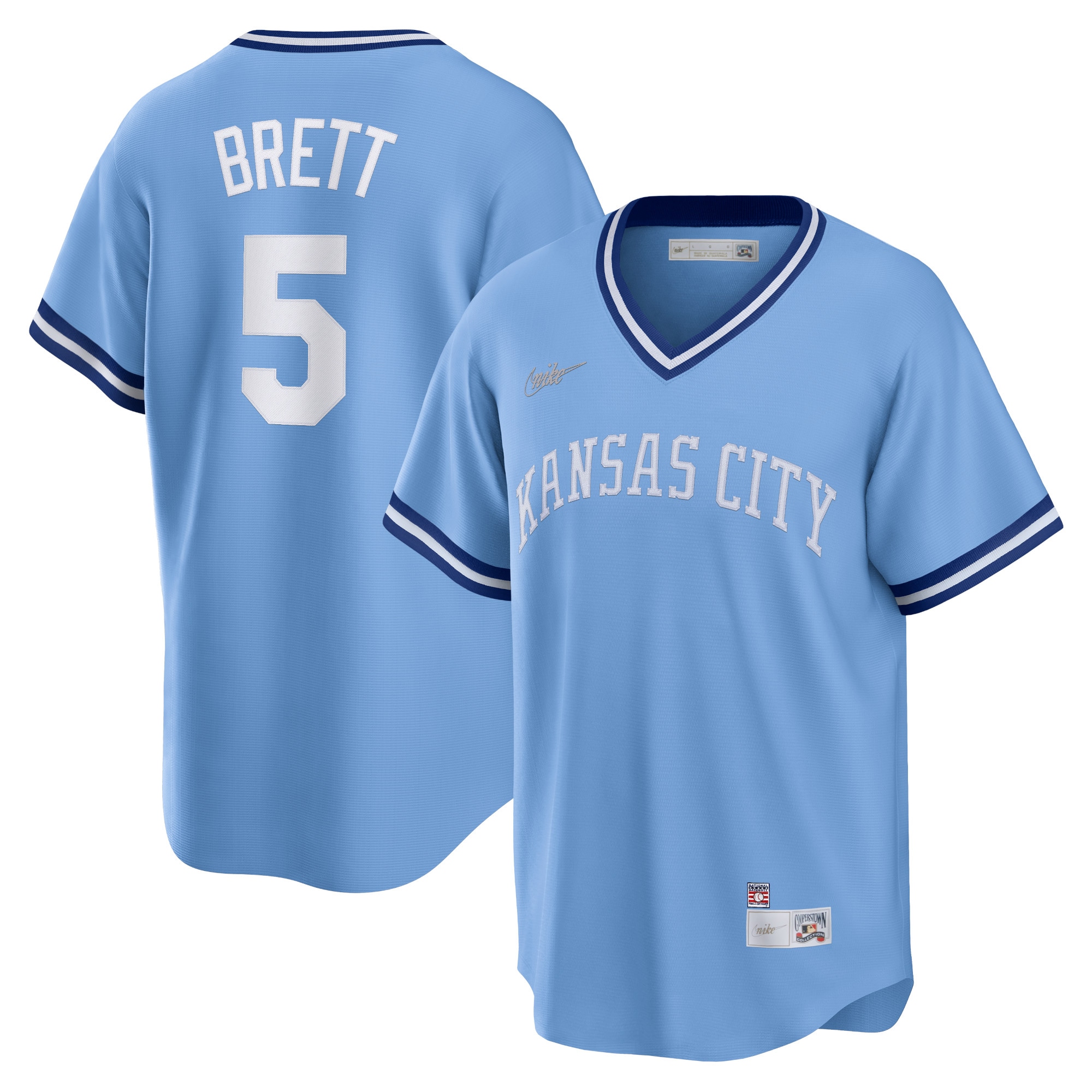 Kansas City Royals George Brett Light Blue Road Cooperstown Collection Player MLB Jersey Men's