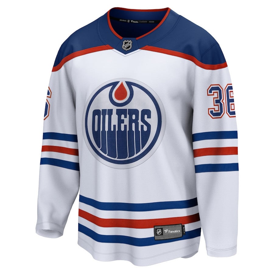 Jack Campbell 36 Edmonton Oilers Away Breakaway White NHL Jersey Men's