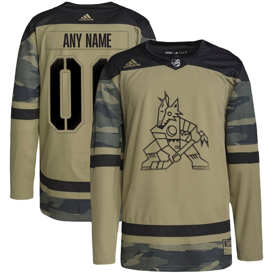 Arizona Coyotes Military Appreciation Team Custom Practice Camo NHL Jersey Men's