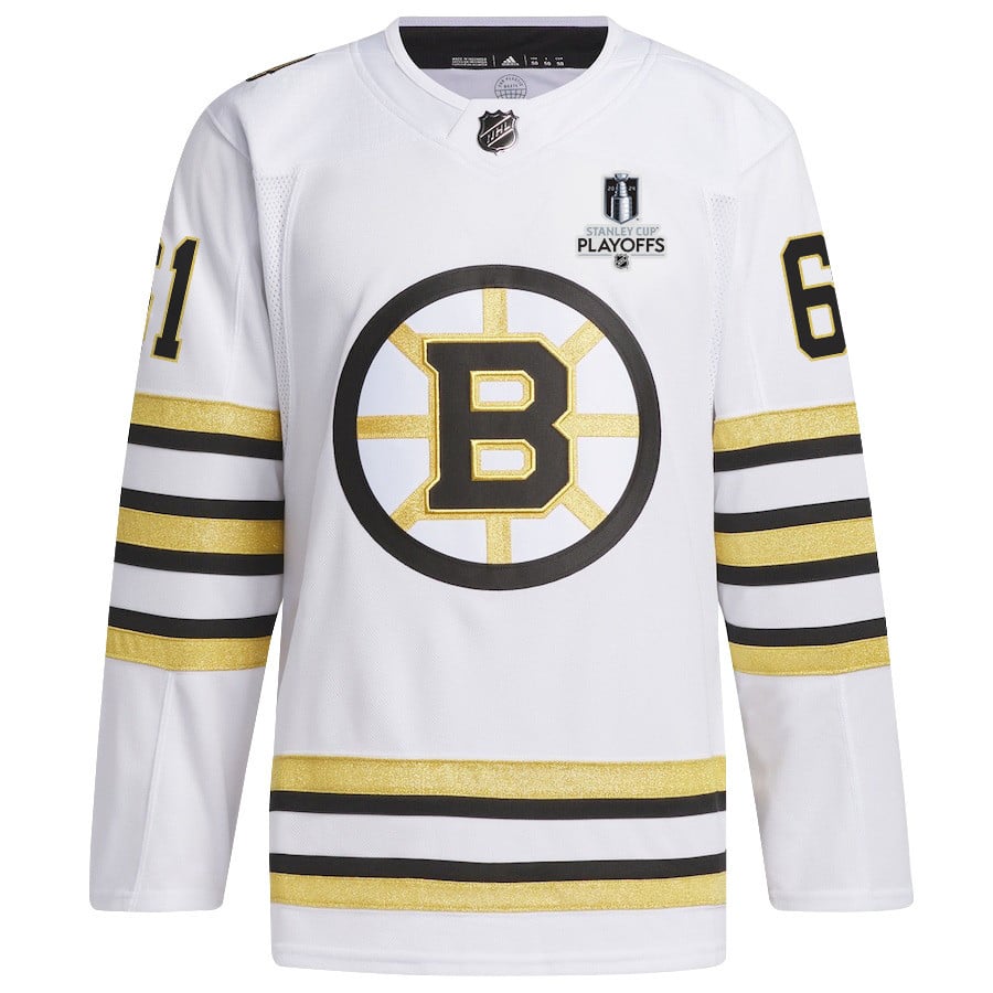 Pat Maroon 61 Boston Bruins 2024 Playoffs Patch Away White NHL Jersey Men's