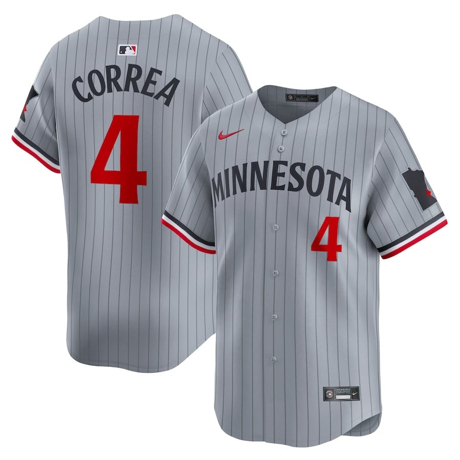Carlos Correa 4 Minnesota Twins Road Limited Gray MLB Jersey Men's
