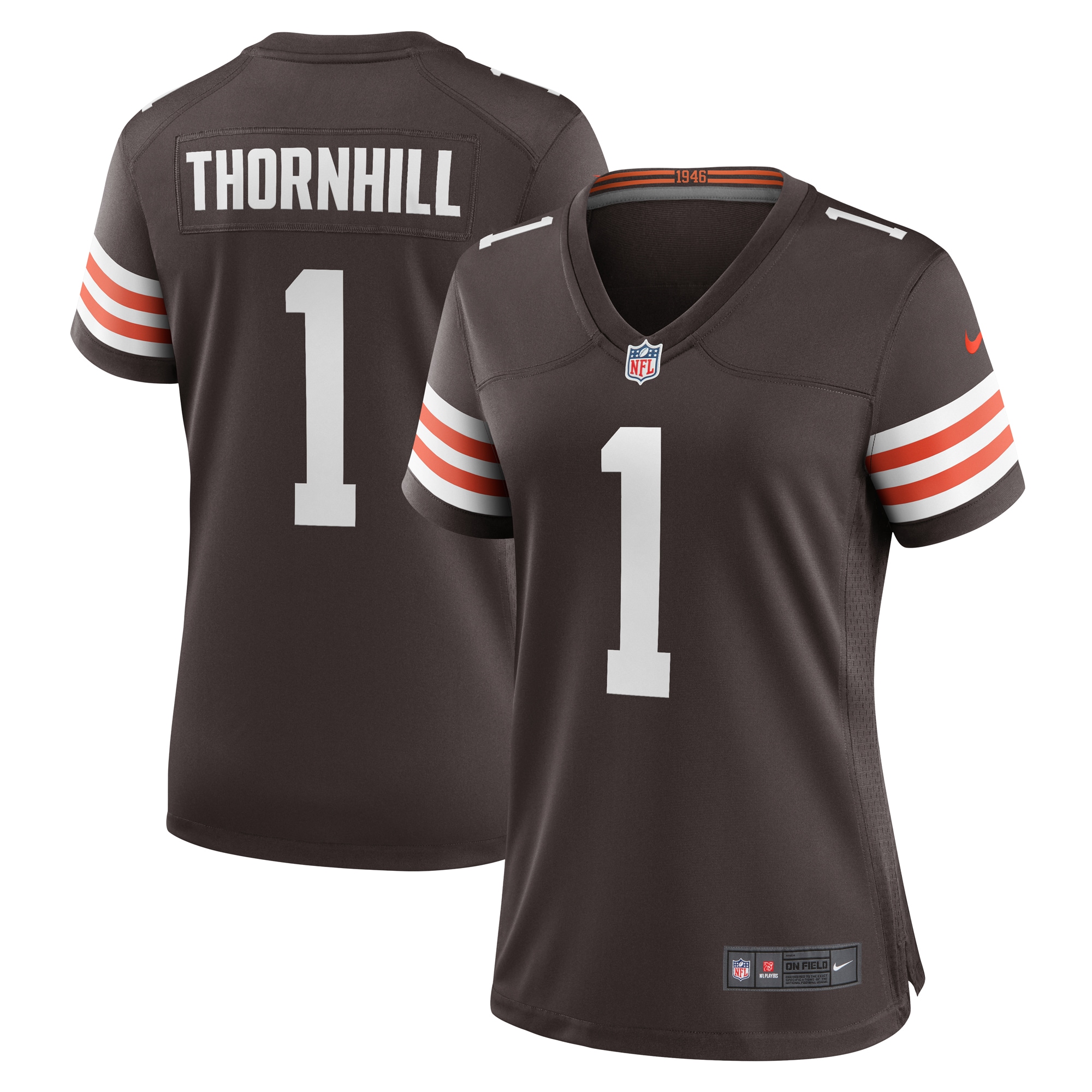 Cleveland Browns Juan Thornhill Brown Team Game NFL Jersey Women's