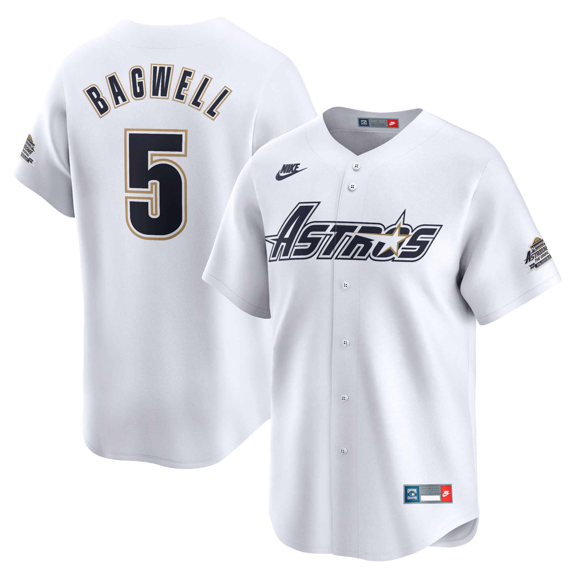 Houston Astros Jeff Bagwell White Throwback Cooperstown Collection Limited MLB Jersey Men's