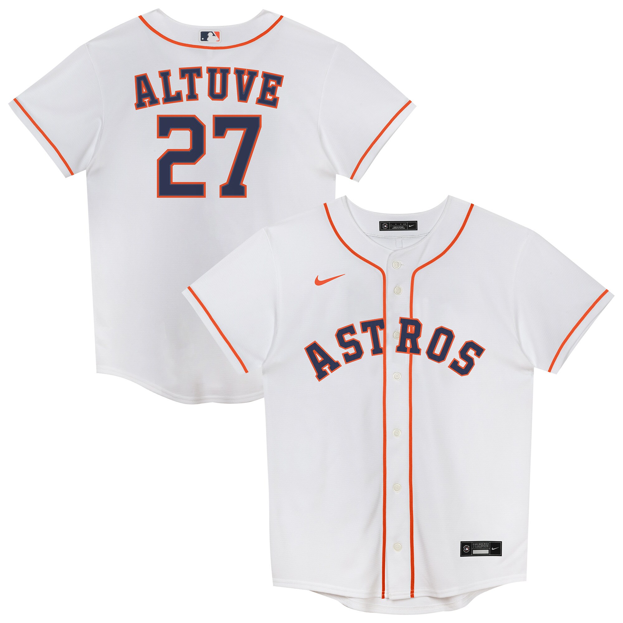 Juvenile Houston Astros Jose Altuve White 2.0 Player MLB Jersey Men's
