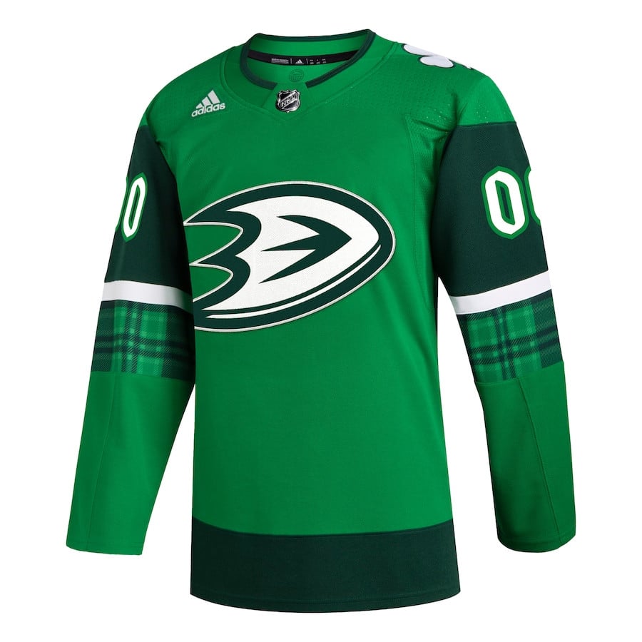 Anaheim Ducks St. Patrick's Day Custom Kelly Green NHL Jersey Men's