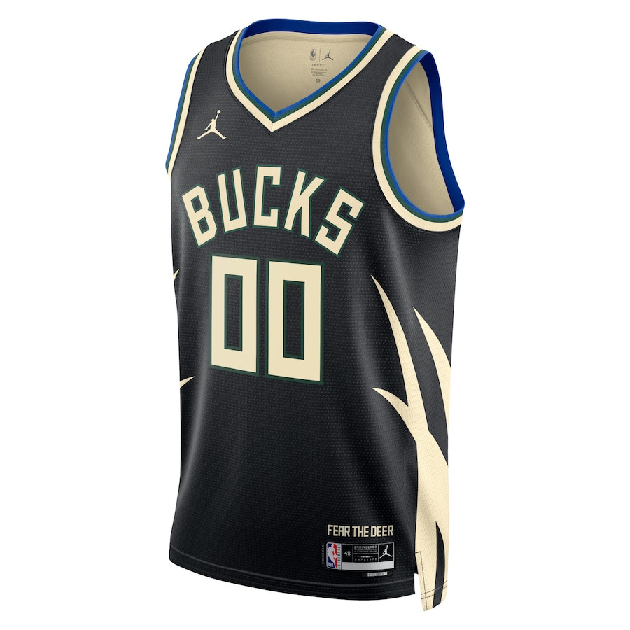 Milwaukee Bucks 2023/24 Statement Swingman Custom Black NBA Jersey Men's