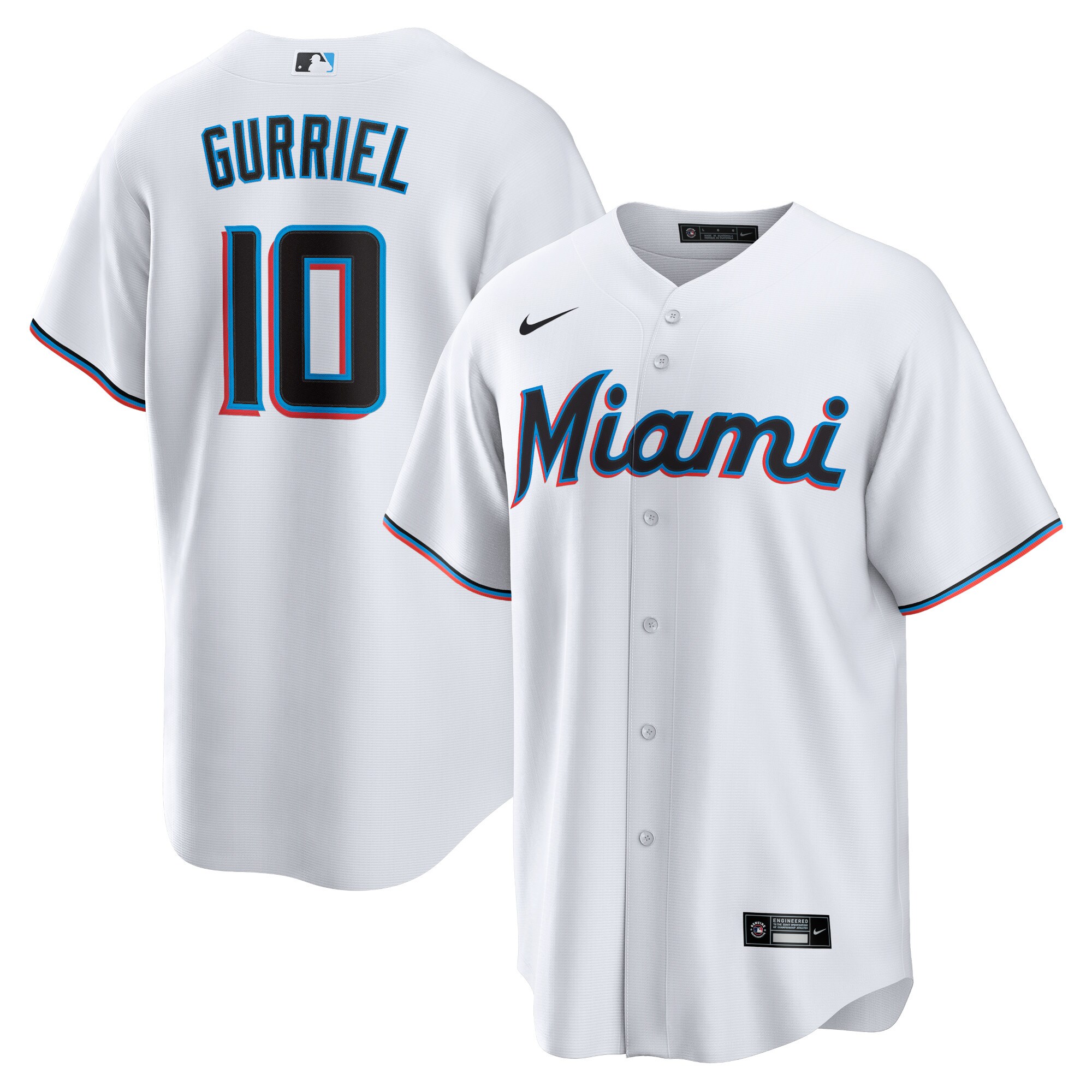 Miami Marlins Yuli Gurriel White Player MLB Jersey Men's
