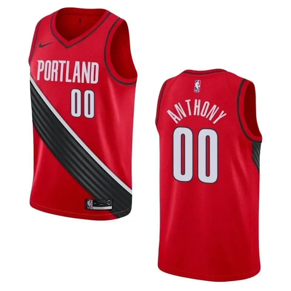 Portland Trail Blazers 00 Carmelo Anthony Statement Swingman Red NBA Jersey Men's