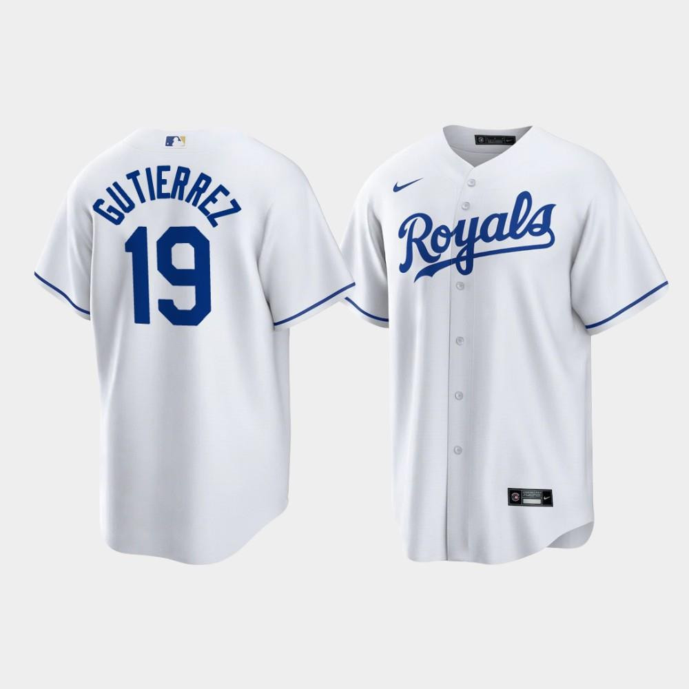 Kelvin Gutierrez 19 Kansas City Royals White Home Player MLB Jersey Men's