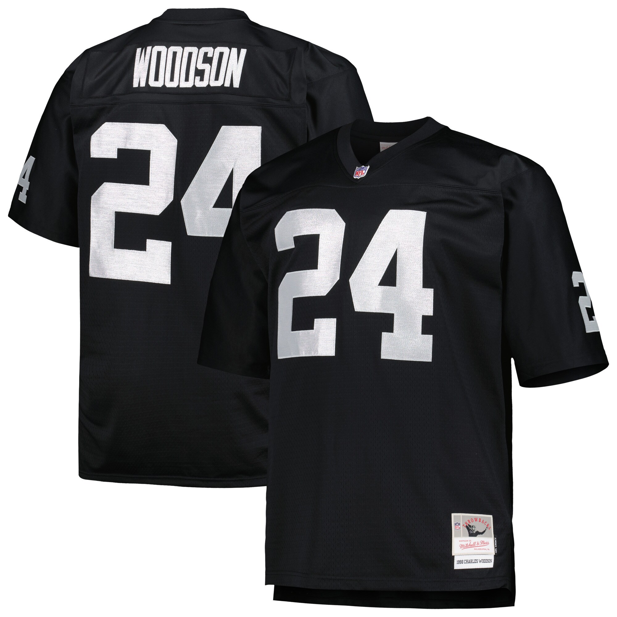 Las Vegas Raiders Charles Woodson Mitchell Ness Black Big Tall 1998 Retired Player NFL Jersey Men's