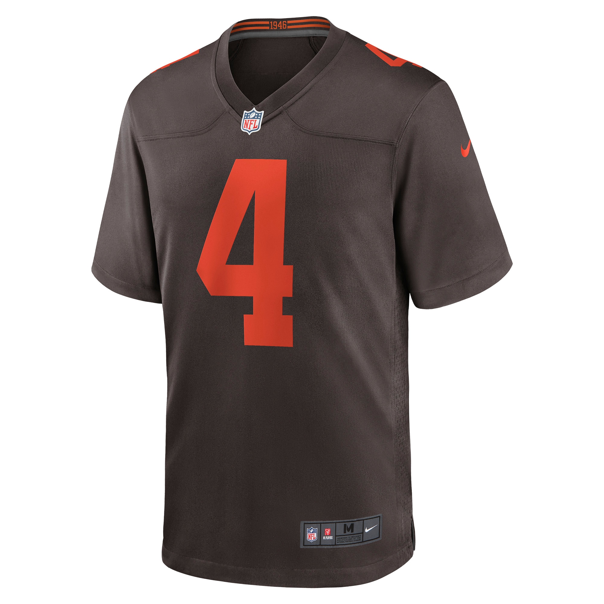 Cleveland Browns Deshaun Watson Brown Alternate Game NFL Jersey Men's