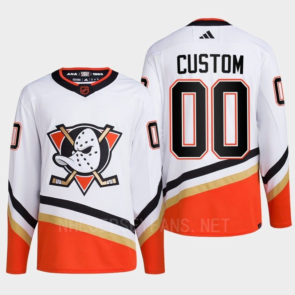 Anaheim Ducks 2022 Reverse Retro 2.0 Custom 00 White Primegreen NHL Jersey Men's