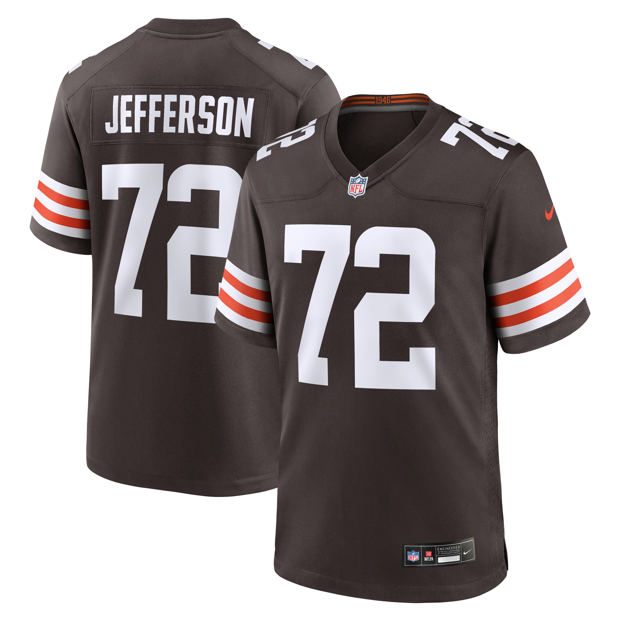 Cleveland Browns Quinton Jefferson Brown Team Game NFL Jersey Men's