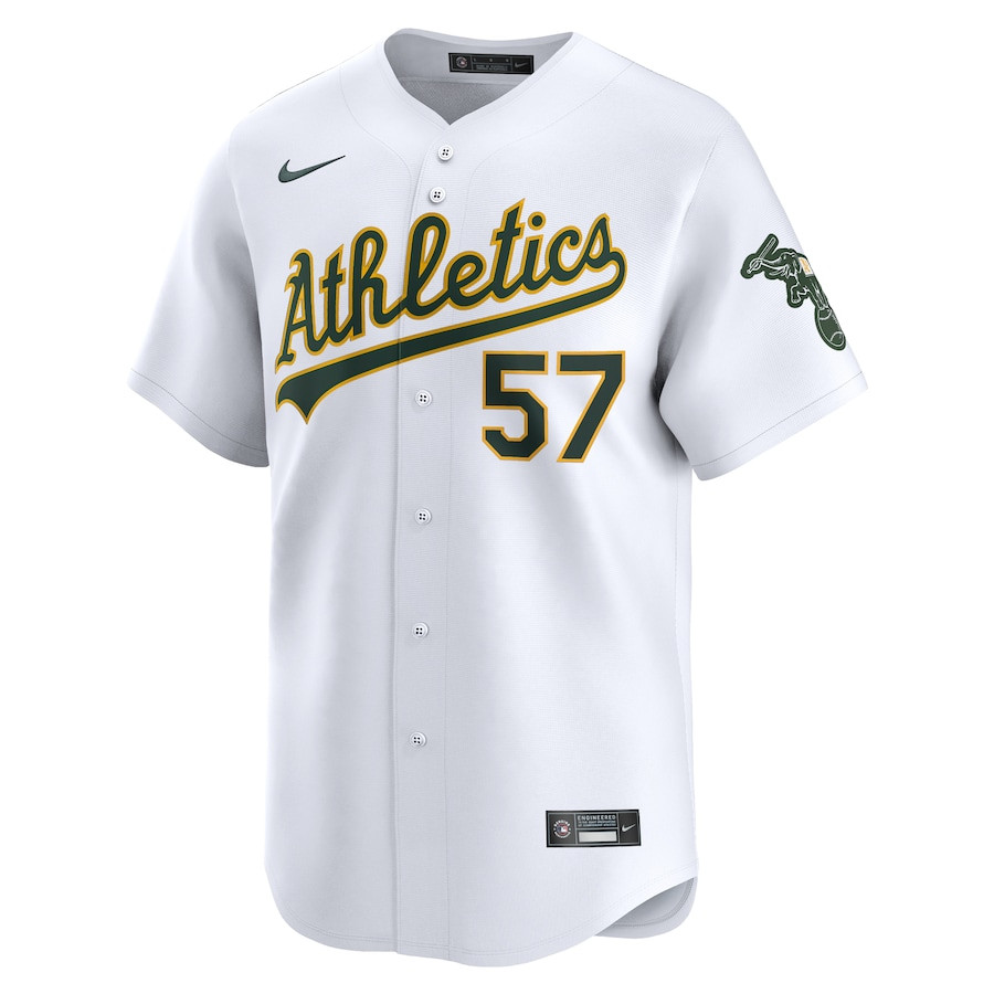 Mason Miller 57 Oakland Athletics Home Limited Player White MLB Jersey Men's