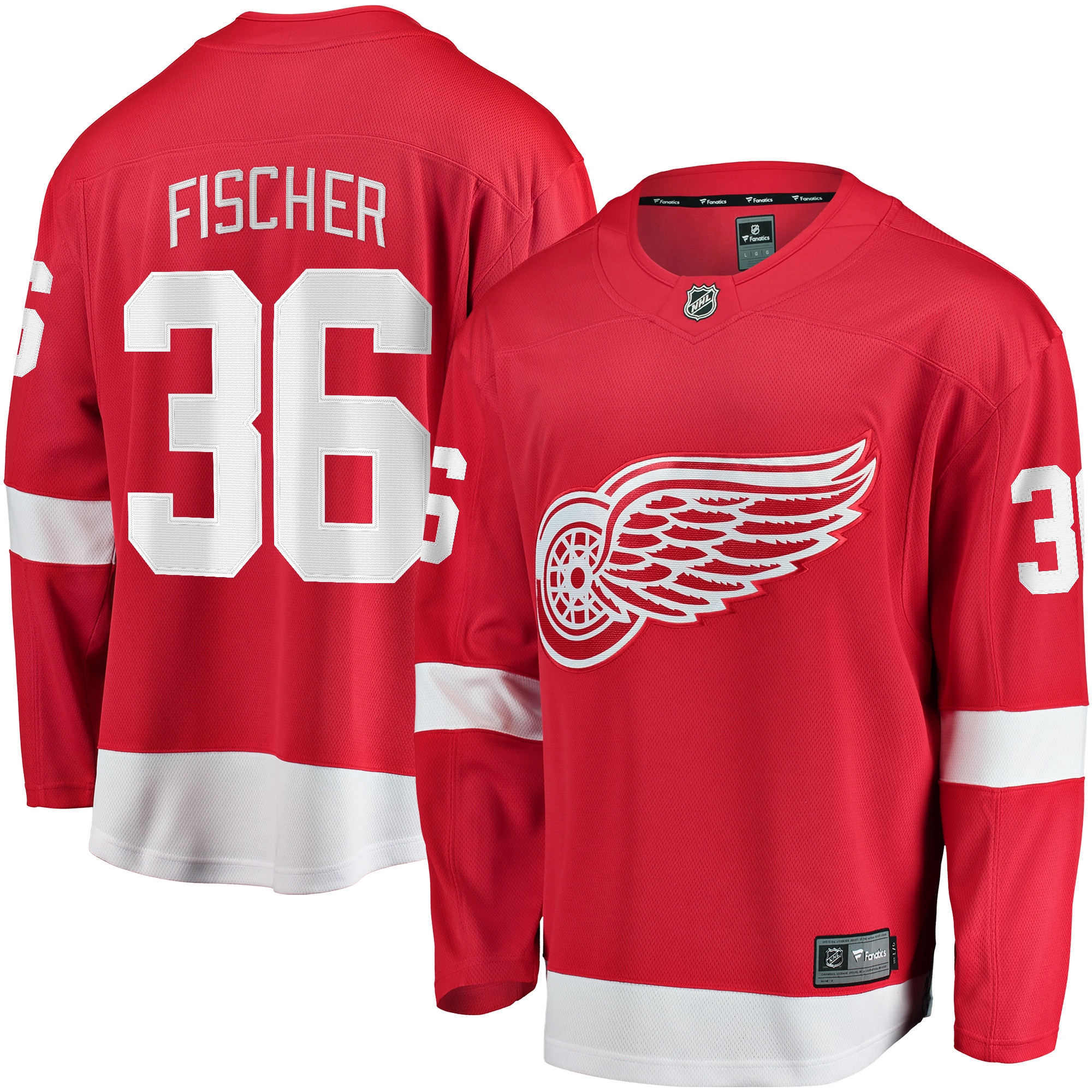 Detroit Red Wings Christian Fischer Red Home Breakaway NHL Jersey Men's