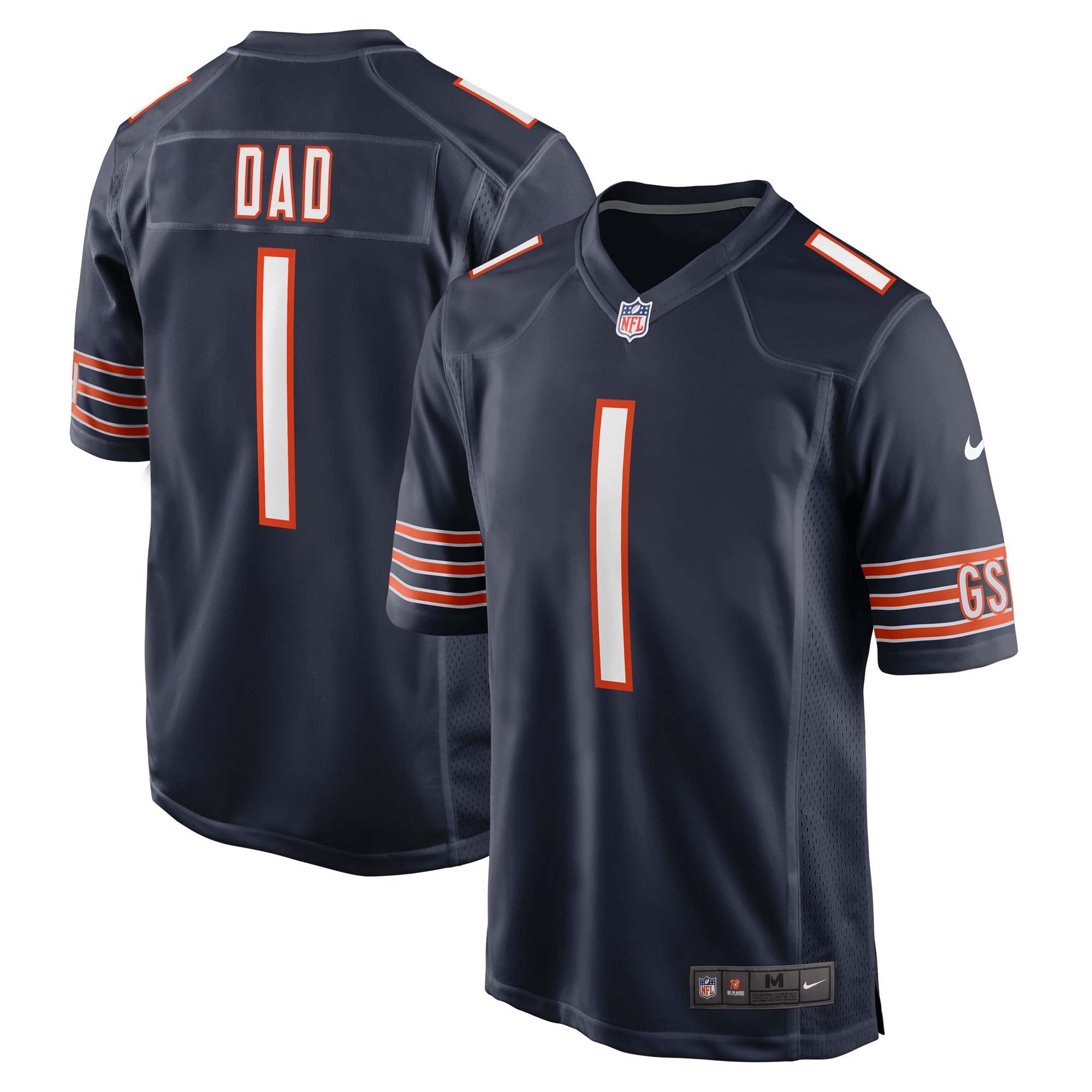 Chicago Bears Number 1 Dad Navy Game NFL Jersey Men's
