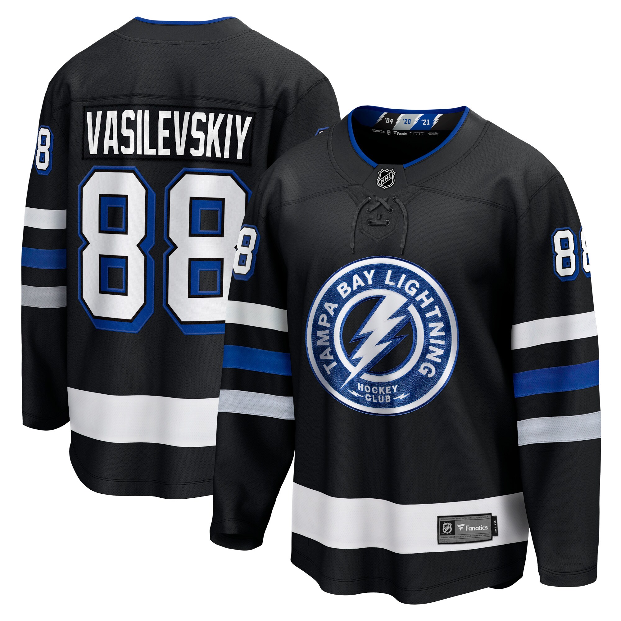 Tampa Bay Lightning Andrei Vasilevskiy Black Alternate Premier Breakaway Player NHL Jersey Men's