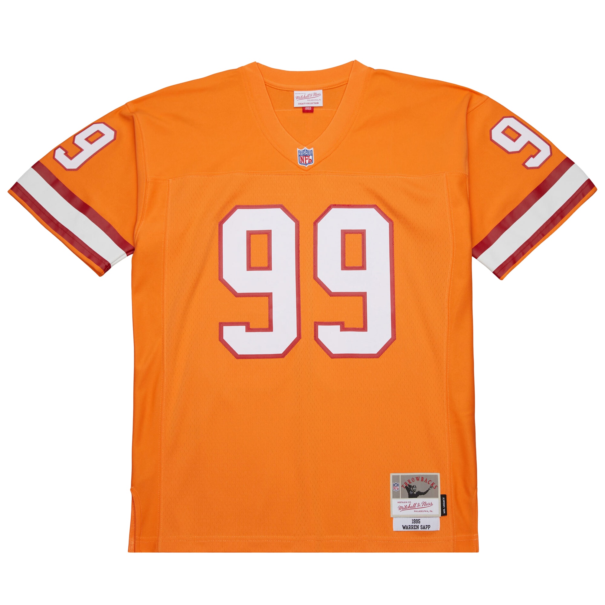 Tampa Bay Buccaneers Warren Sapp Mitchell Ness Orange 1995 Legacy NFL Jersey Men's