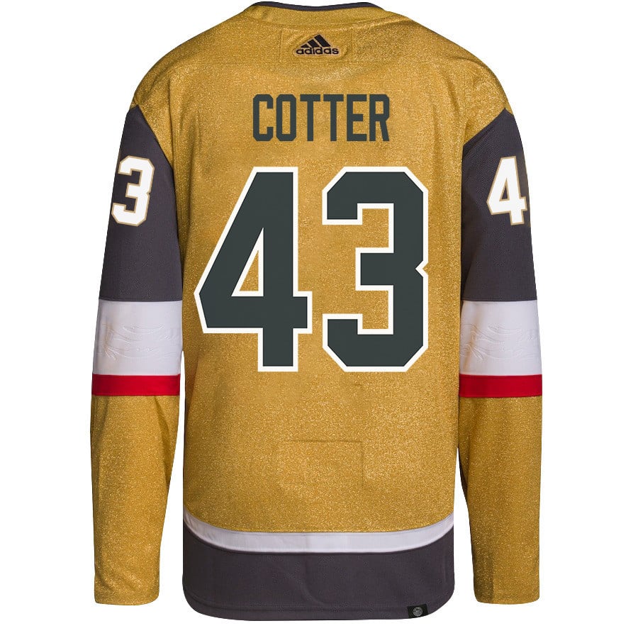 Paul Cotter 43 Vegas Golden Knights Stanley Cup 2023 Final Patch Home Breakaway Gold NHL Jersey Men's