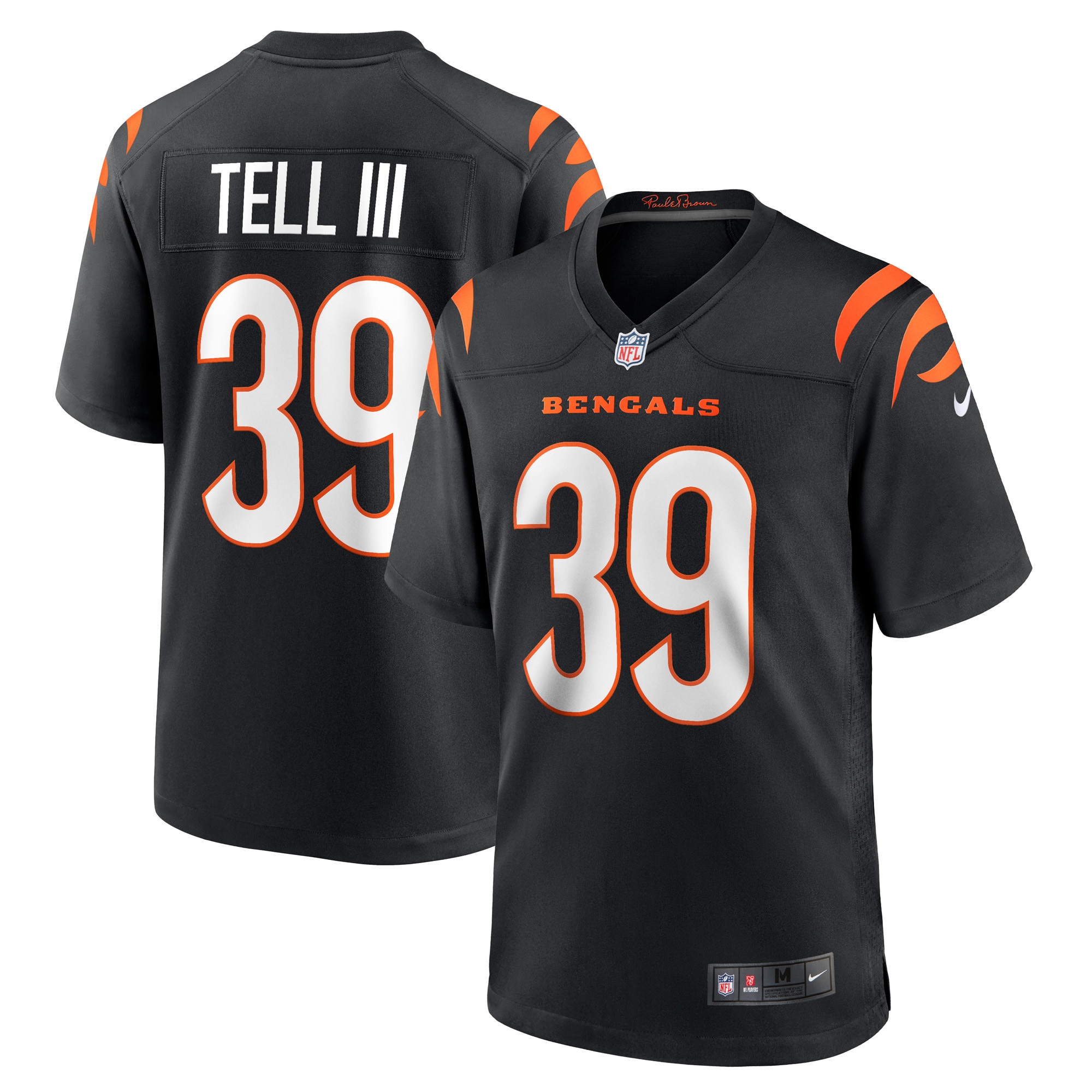 Cincinnati Bengals Marvell Tell III Black Game Player NFL Jersey Men's