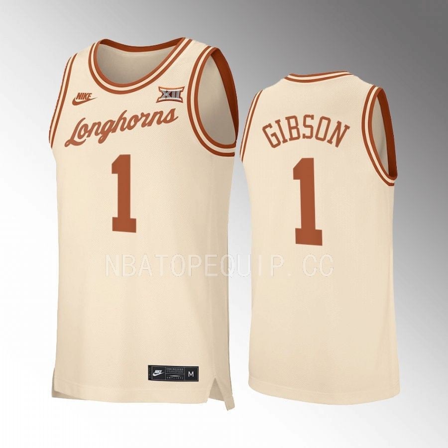 Texas Longhorns Daniel Gibson 1 Retro Cream Uniform NCAA Jersey Men's