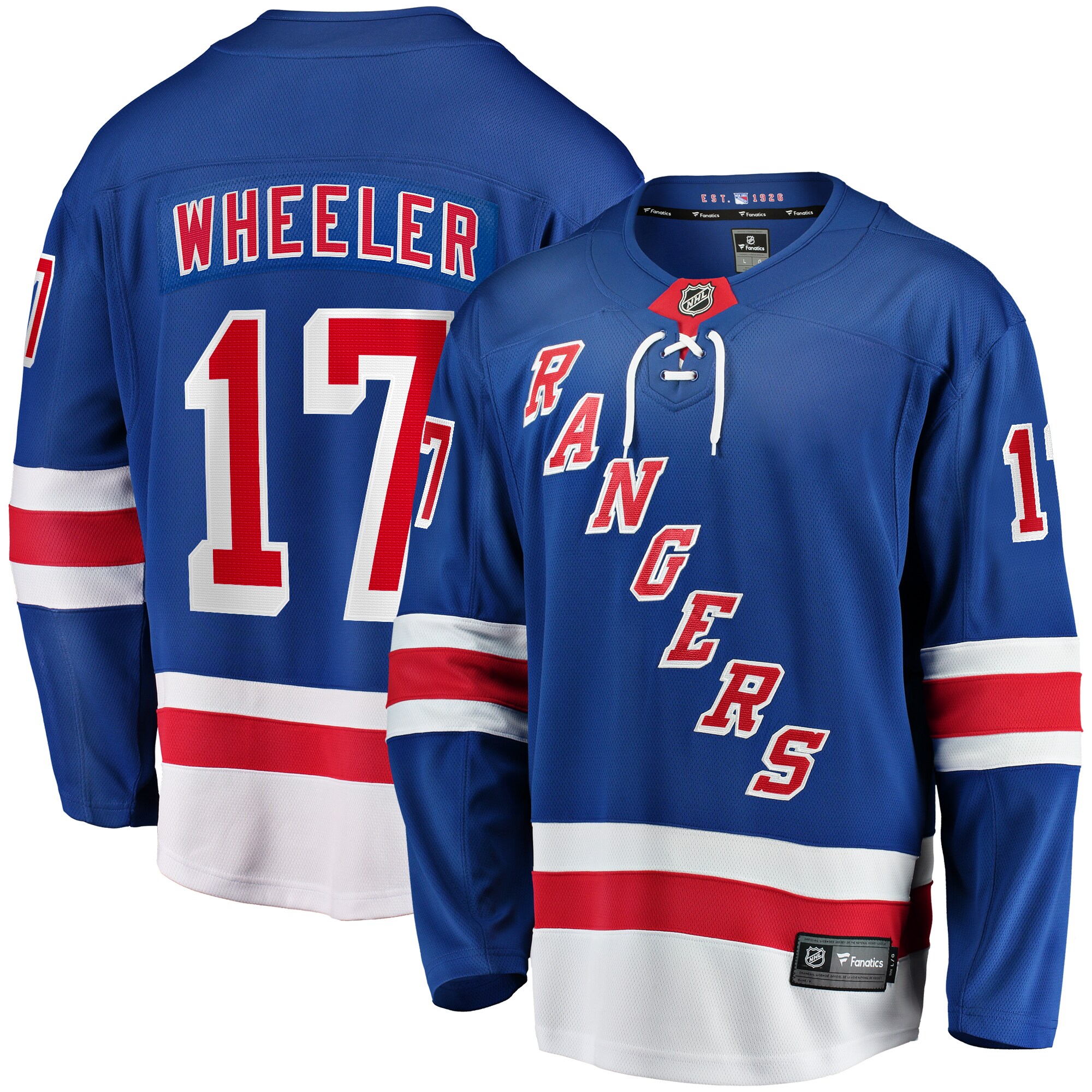 New York Rangers Blake Wheeler Blue Home Breakaway Player NHL Jersey Men's