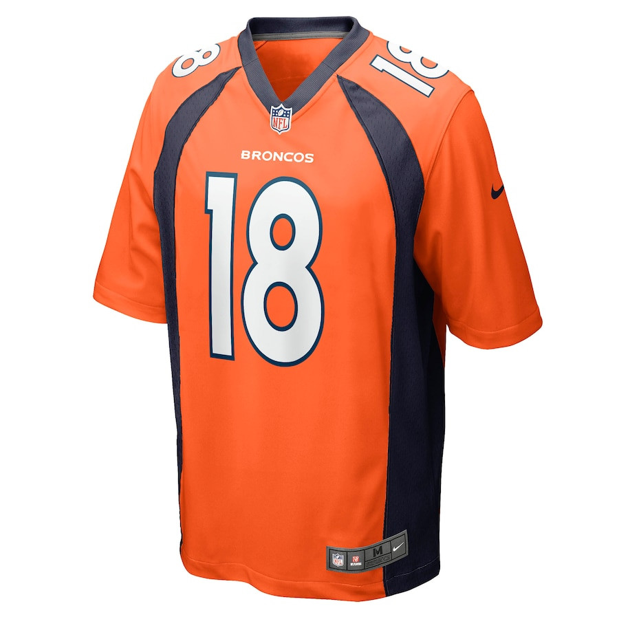 Frank Tripucka 18 Denver Broncos Retired Orange NFL Jersey Men's
