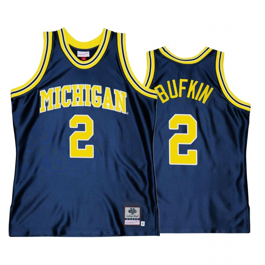 Kobe Bufkin 2 Michigan Wolverines Navy Throwback College NCAA Jersey Men's
