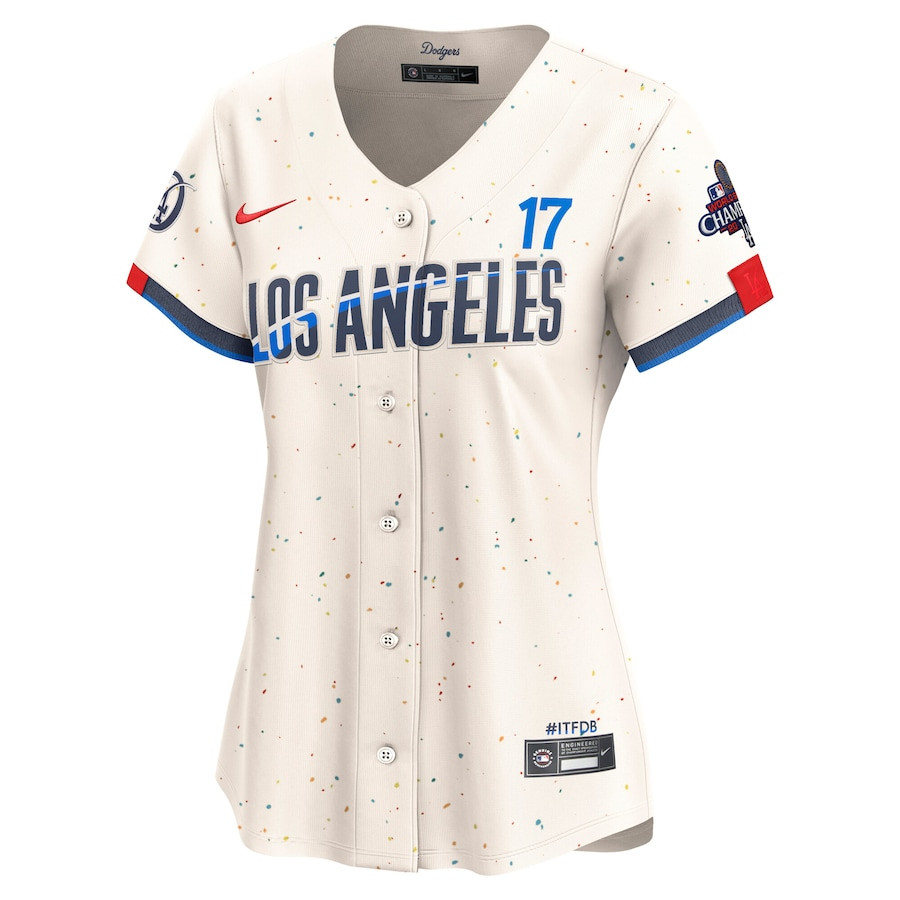Shohei Ohtani 17 Los Angeles Dodgers 2024 World Series Champions City Connect Limited Player Cream MLB Jersey Women's
