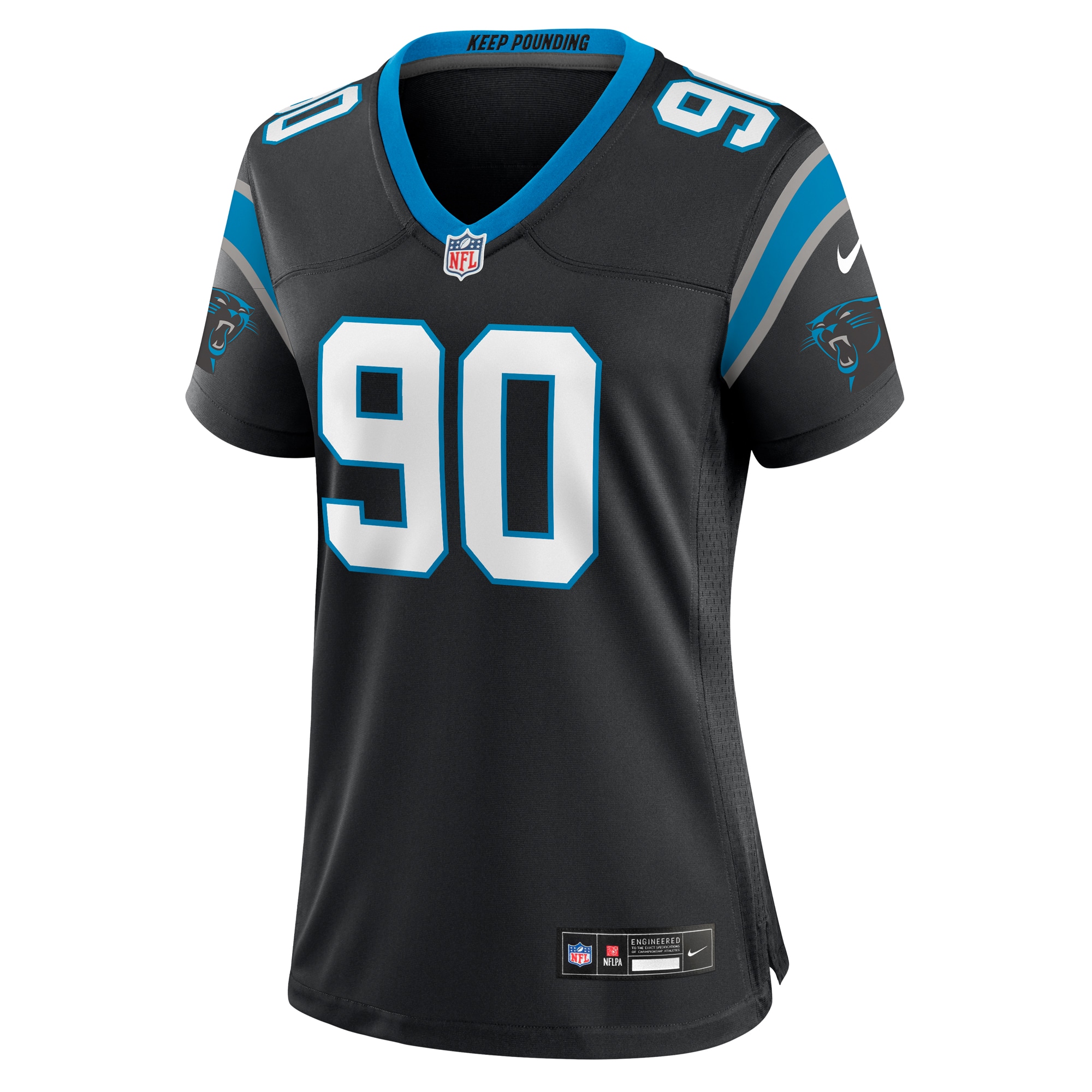 Carolina Panthers Julius Peppers Black Retired Player Game NFL Jersey Women's
