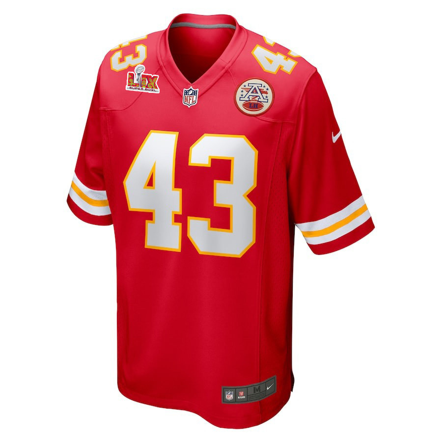 Jack Cochrane #43 Kansas City Chiefs Super Bowl LIX Red NFL Jersey Men's