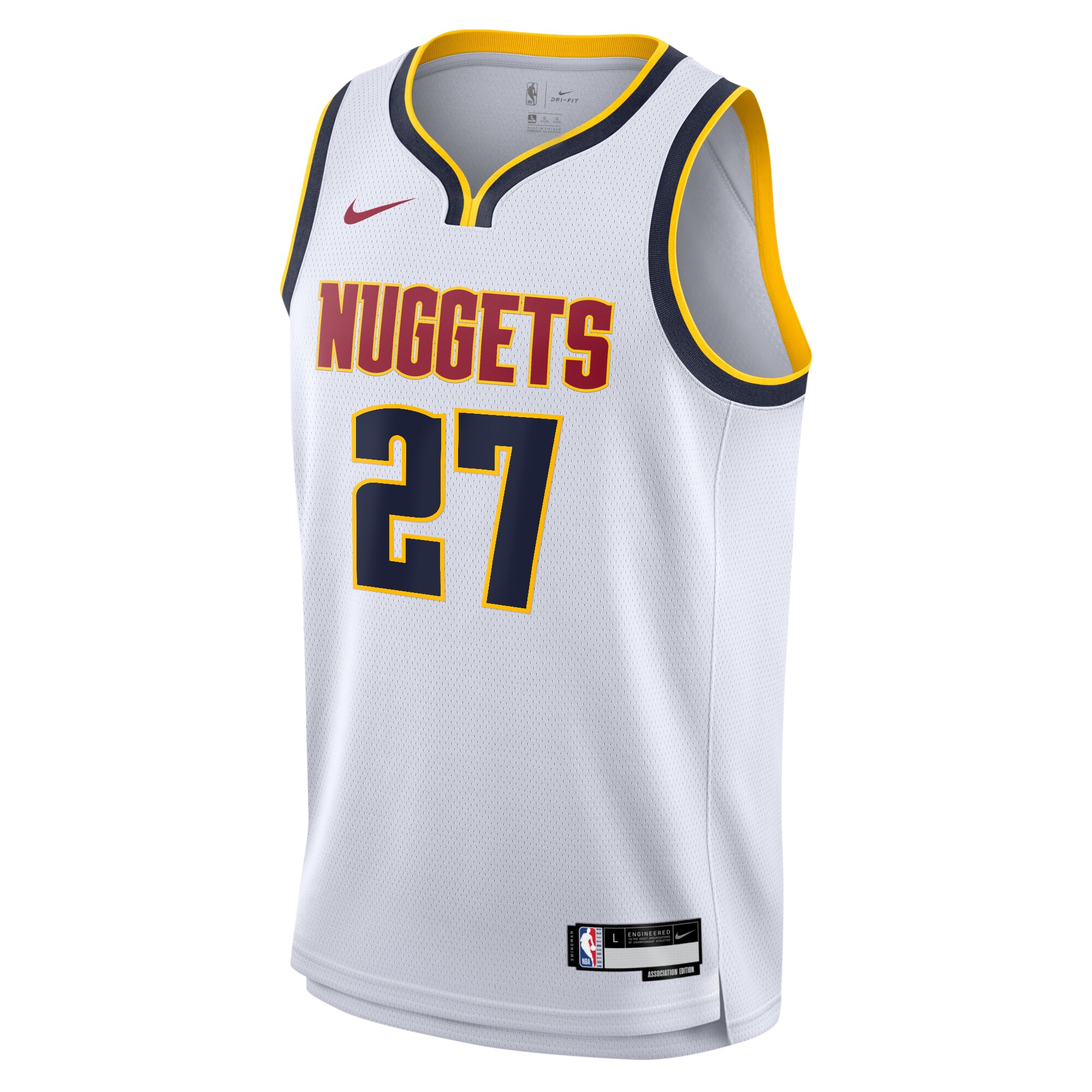 Camiseta Association Swingman de los Denver Nuggets Blanco Jamal Murray NBA Jersey Men's