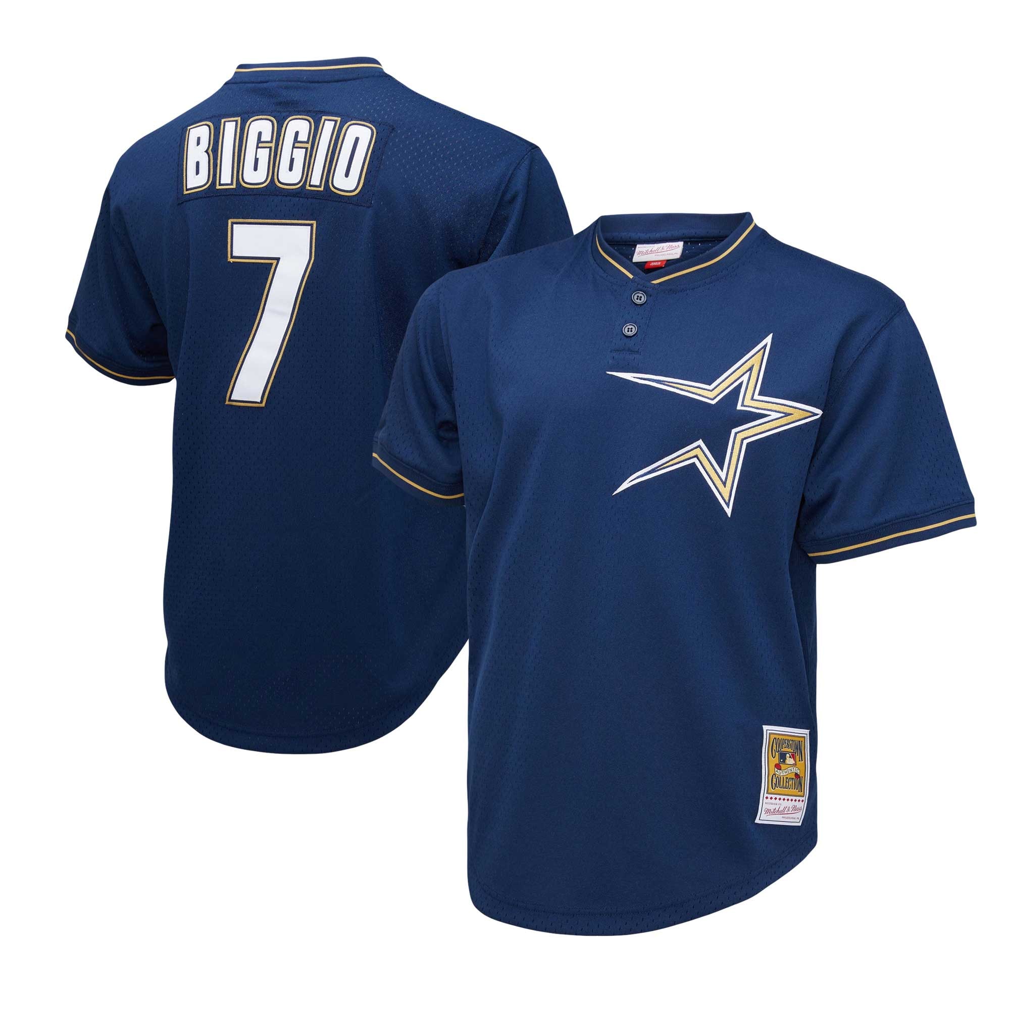 Houston Astros Craig Biggio Mitchell Ness Navy 1991 Cooperstown Collection Mesh Pullover MLB Jersey Men's