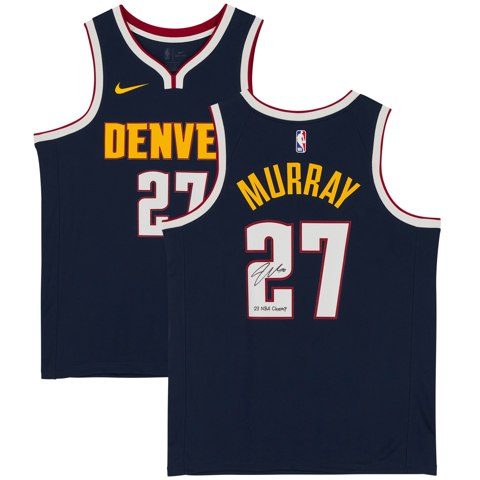 Jamal Murray 27 Denver Nuggets 2023 Finals Champions with & #8220;23 Champ& #8221; NBA Jersey Men's