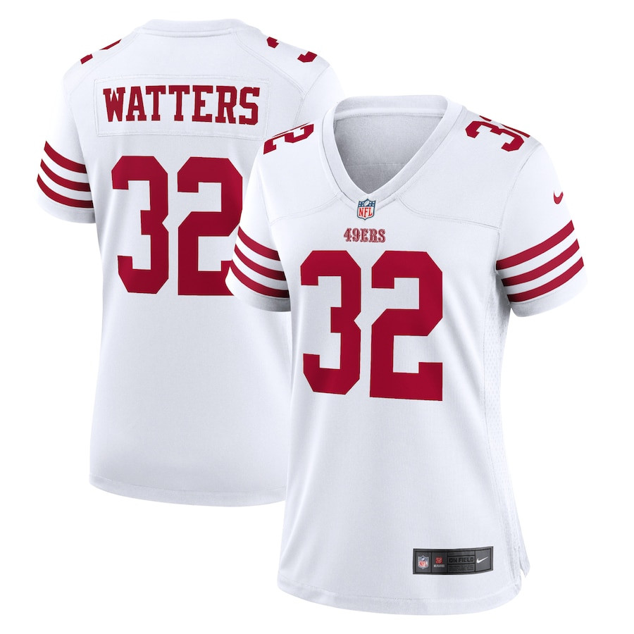 Ricky Watters 32 San Francisco 49ers Retired Game White NFL Jersey Women's