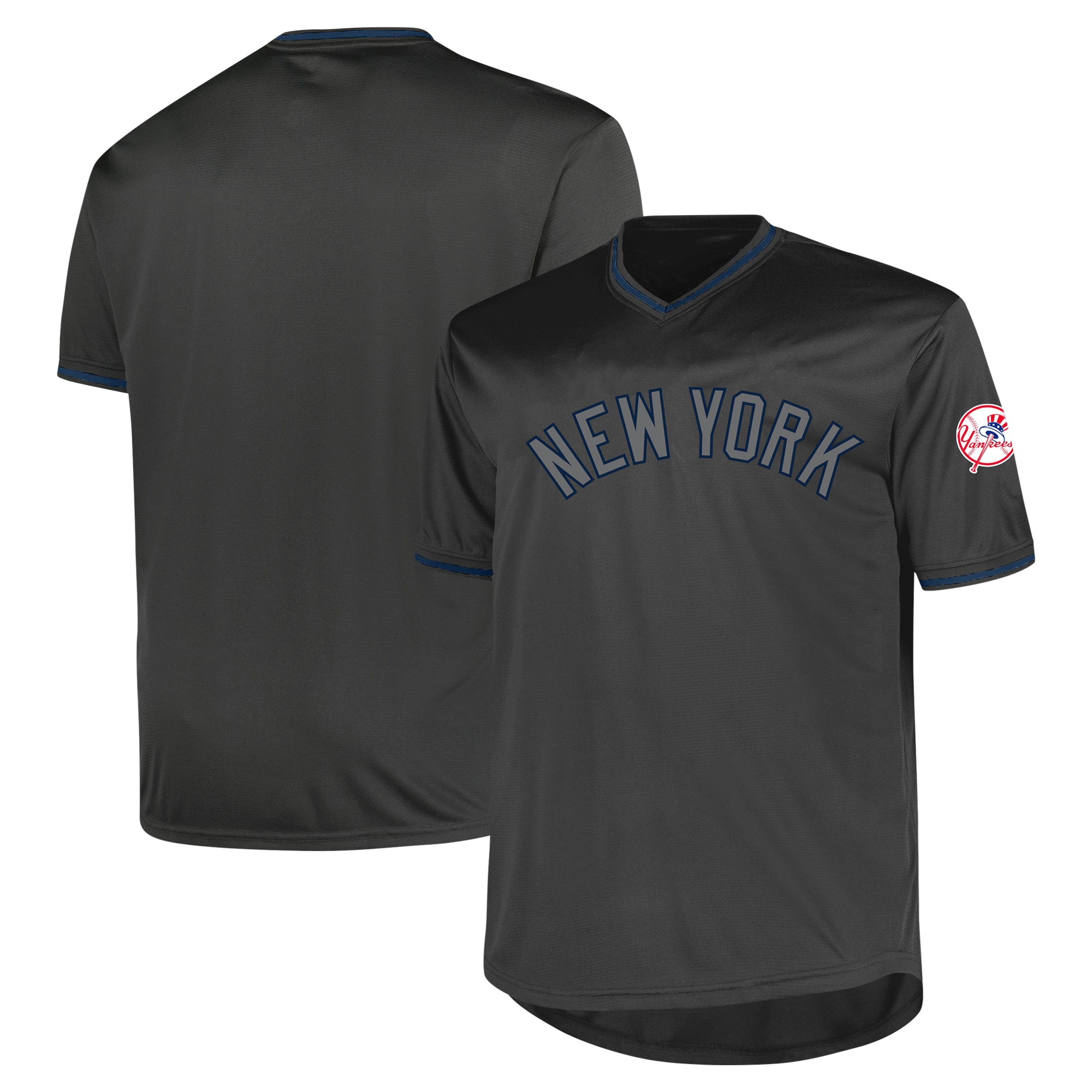 New York Yankees Profile Charcoal Big Tall Pop Fashion MLB Jersey Men's