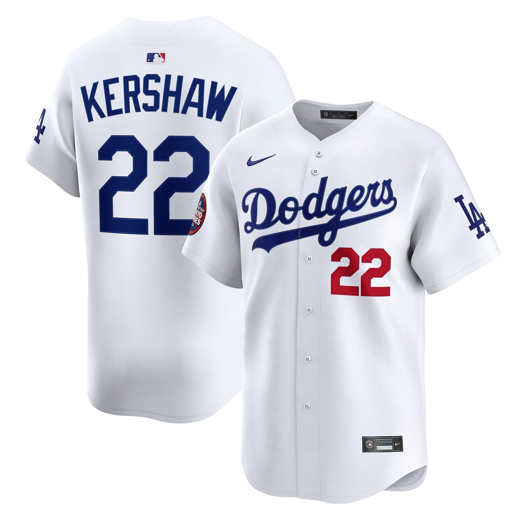 Los Angeles Dodgers Clayton Kershaw White 2025 World Tour: Tokyo Series Home Limited Player MLB Jersey Men's
