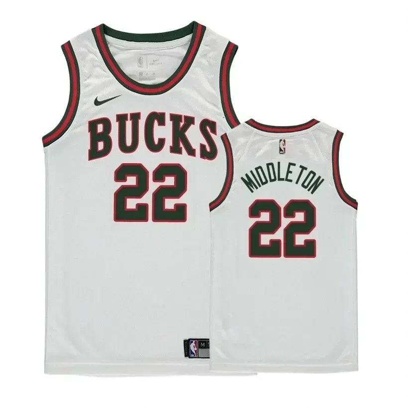 Bucks Khris Middleton 22 Classic Editio White NBA Jersey Youth