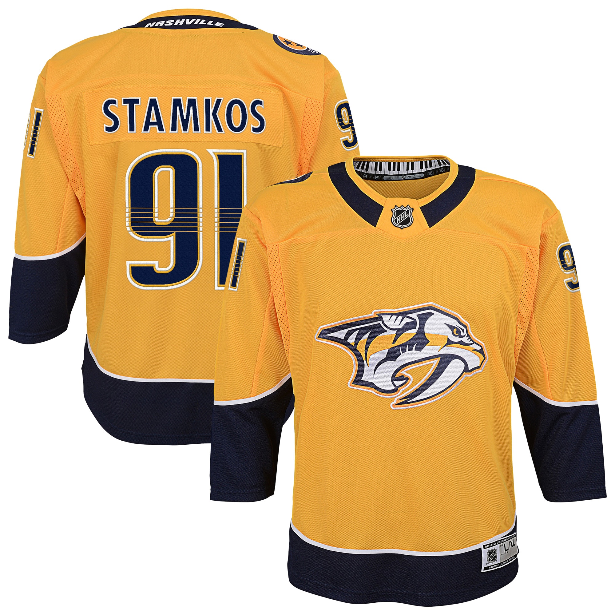 Nashville Predators Steven Stamkos Gold Home Premier Player NHL Jersey Youth