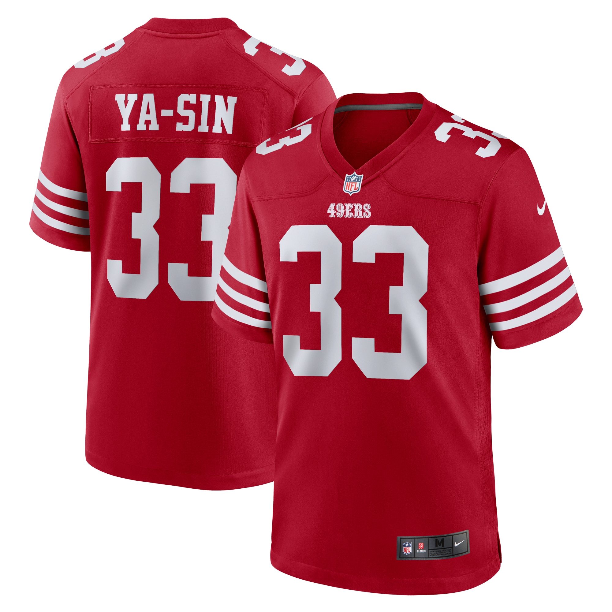 San Francisco 49ers Rock Ya-Sin Scarlet Team Game NFL Jersey Men's