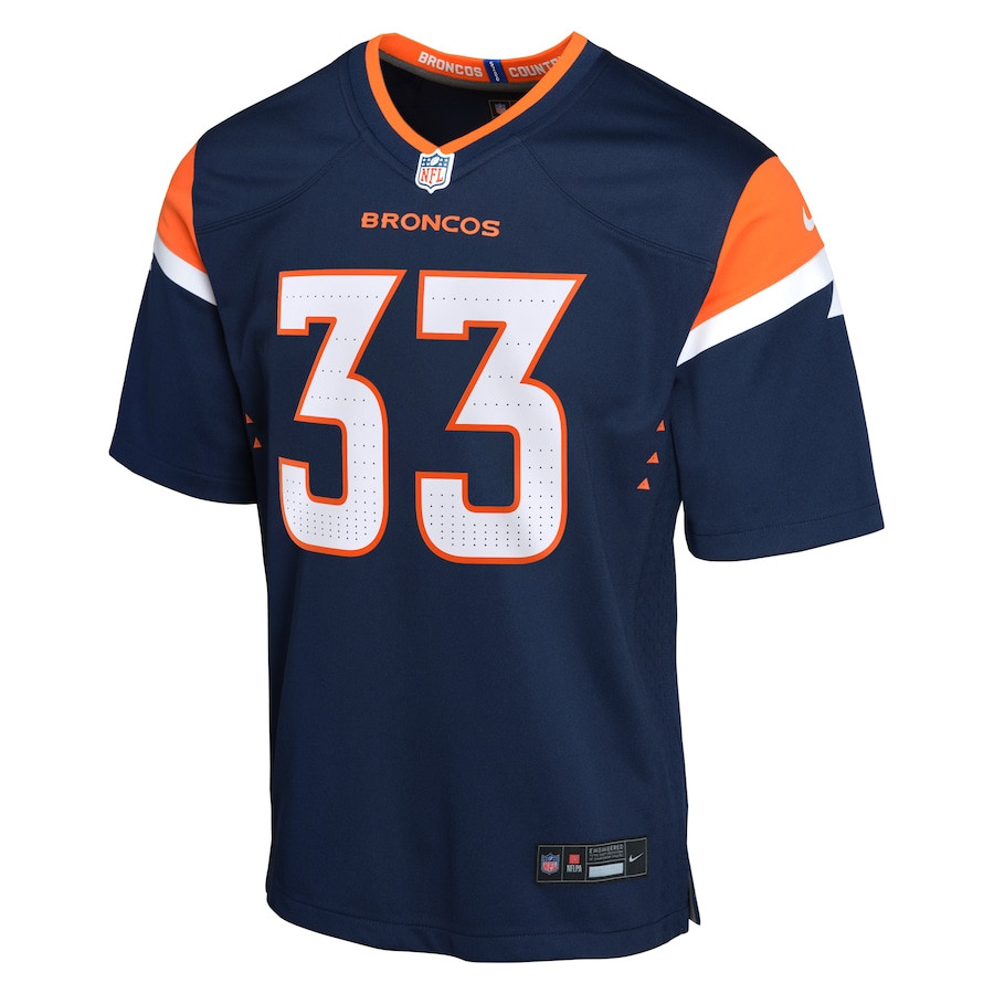 Javonte Williams 33 Denver Broncos Alternate Game Navy NFL Jersey Youth