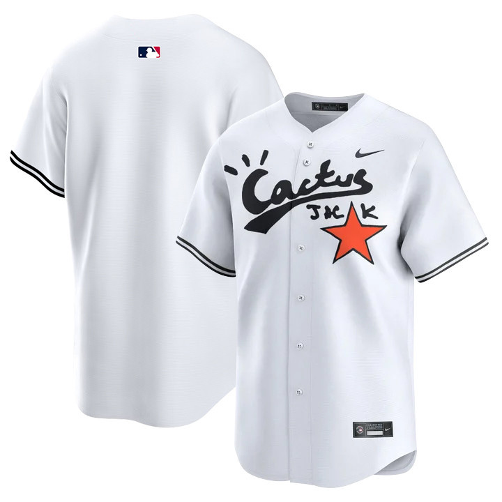 Houston Astros Cactus Jack White V2 Men MLB Jersey Men's
