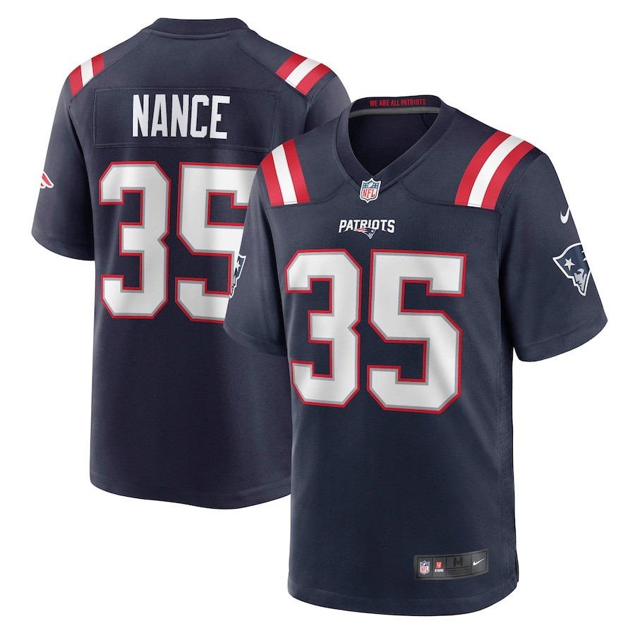 Jim Nance 35 New England Patriots Retired Navy NFL Jersey Men's