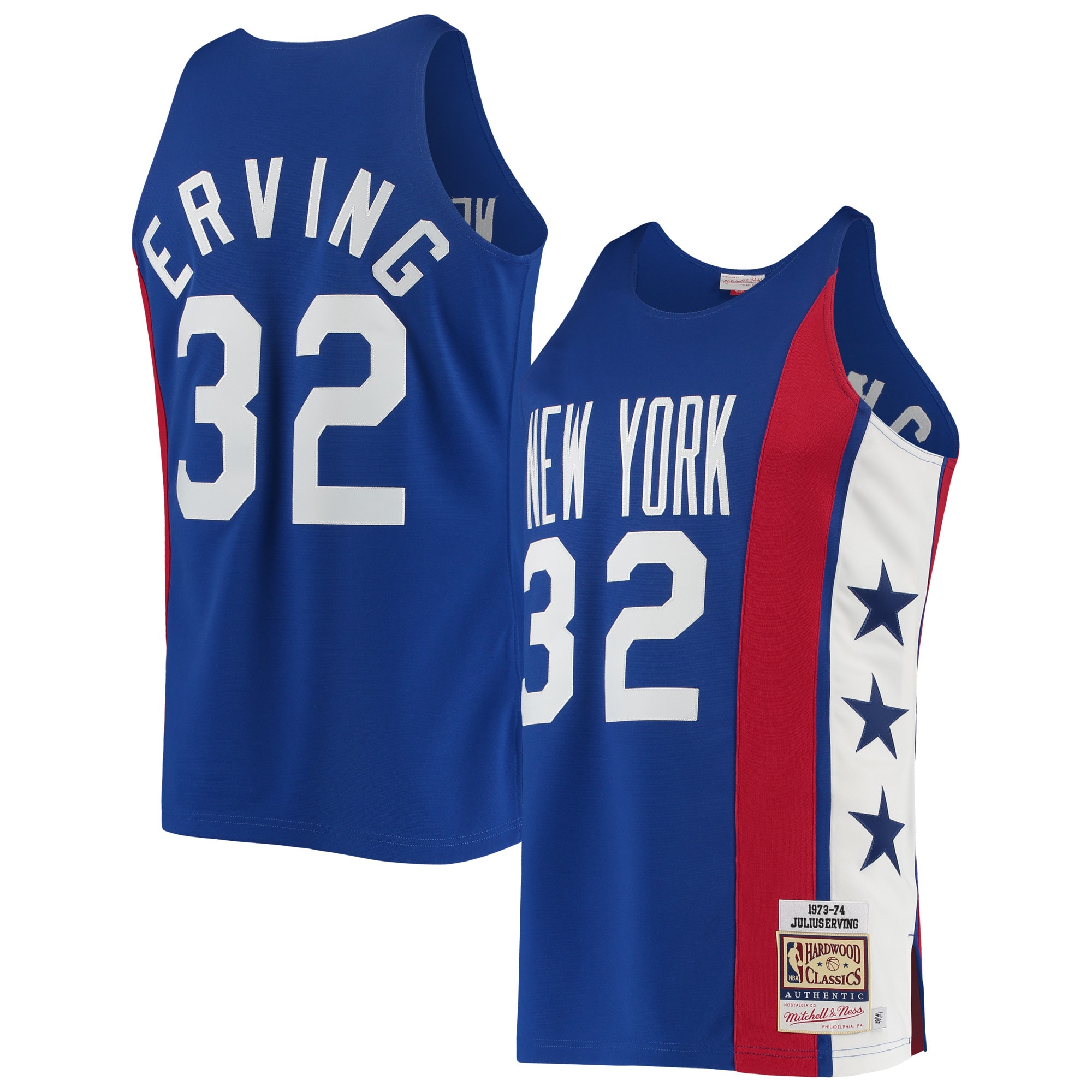 Mitchell Ness Julius Erving Blue New York Nets Hardwood Classics NBA Jersey Men's