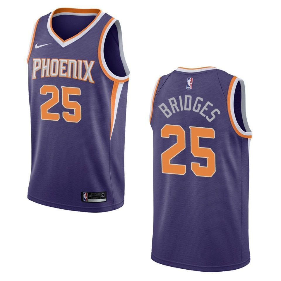 Phoenix Suns 25 Mikal Bridges Icon Swingman Purple NBA Jersey Men's