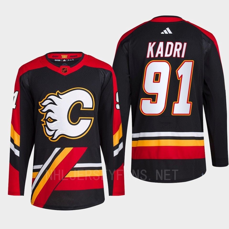 Nazem Kadri 91 Reverse Retro 2.0 2022 Calgary Flames Black Primegreen NHL Jersey Men's