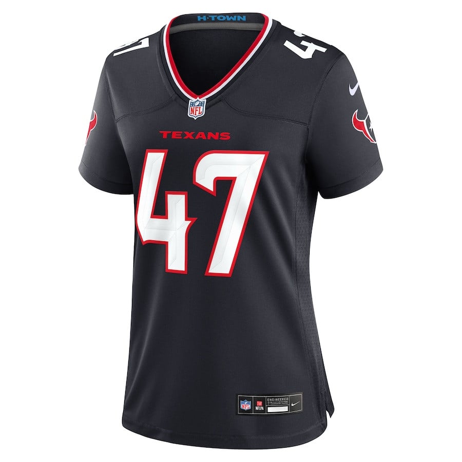Andrew Beck 47 Houston Texans Team Game Navy NFL Jersey Women's
