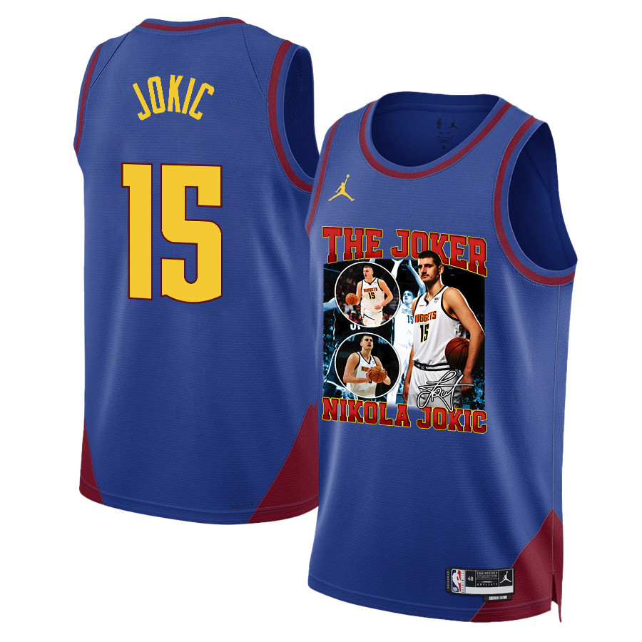 Nikola Jokic The Joker's Legacy Denver Nuggets 2023 Champions Swingman Blue NBA Jersey Men's